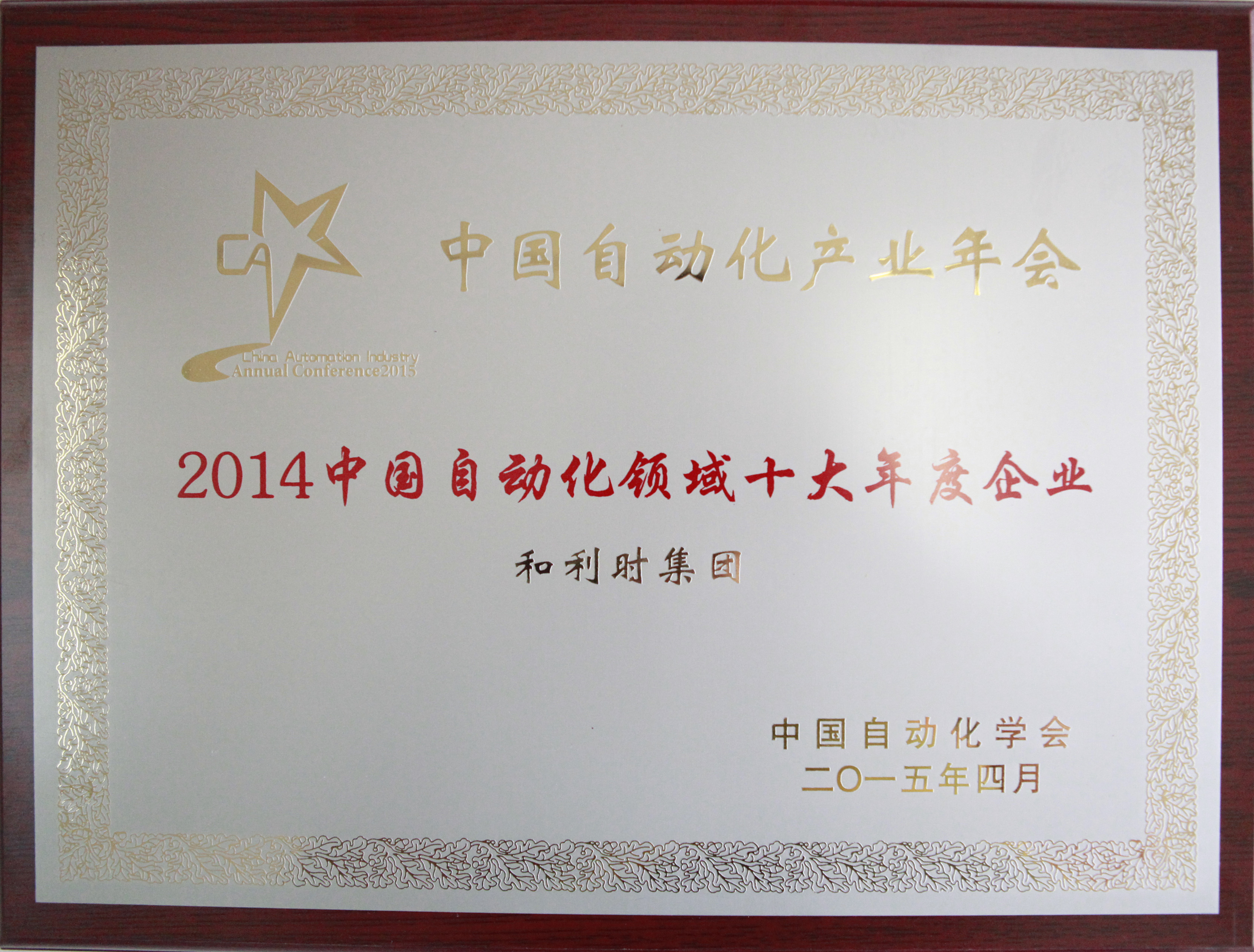 和利时集团荣获“2014中国自动化领域十大年度企业”.jpg